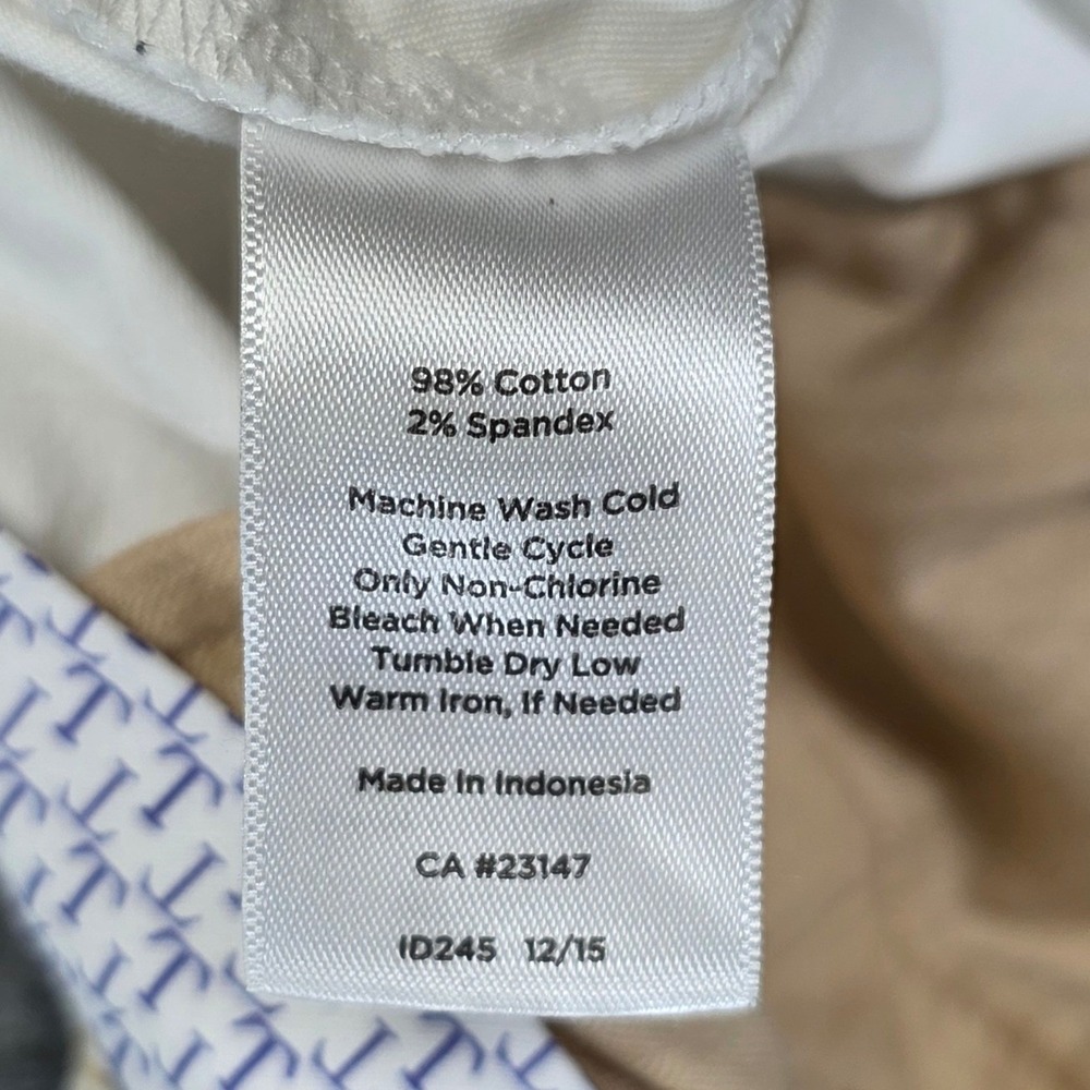 Talbots The Perfect Crop Curvy Pants Women's Size 12 White Cotton Blend Chino - Picture 4 of 8